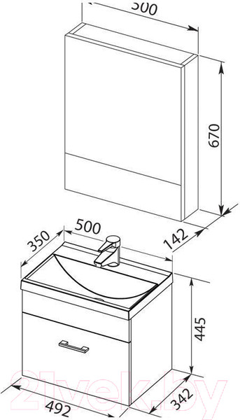 Изображение товара Тумба под умывальник Aquanet Верона 50 / 207765