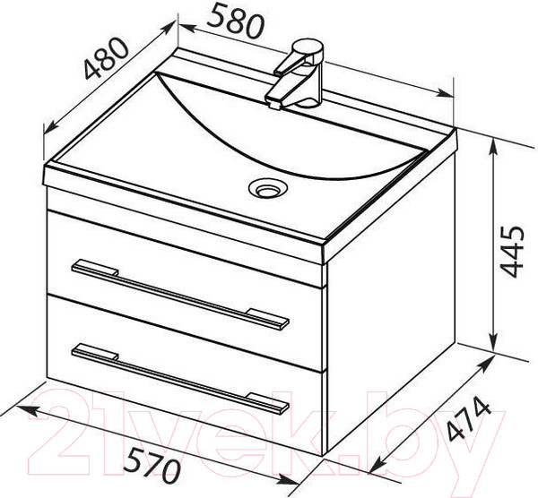 Изображение товара Тумба под умывальник Aquanet Верона 58 / 176667