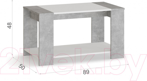 Изображение товара Журнальный столик Империал Аврора (белый/ателье светлый)