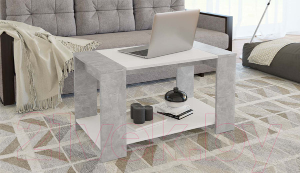 Изображение товара Журнальный столик Империал Аврора (белый/ателье светлый)