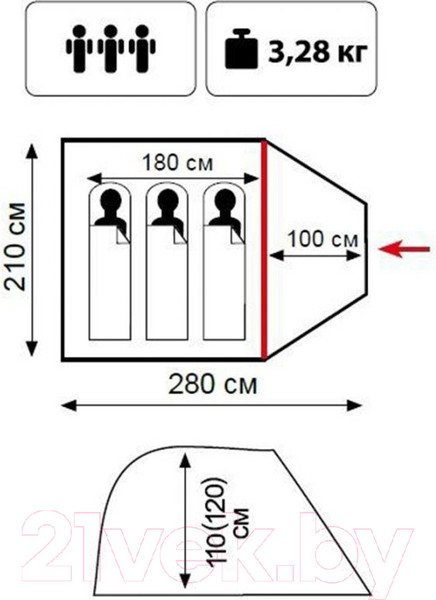 Изображение товара Палатка Tramp Lite Fly 3 / TLT-003