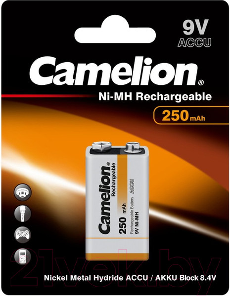 Изображение товара Аккумулятор Camelion 9V-250mAh-BP1 NH