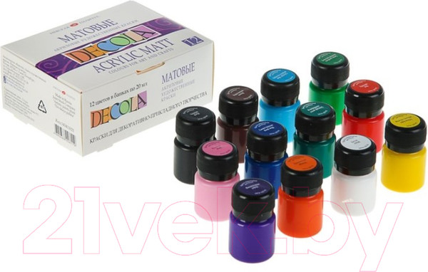Изображение товара Акриловые краски Decola Матовые / 143411021 (12шт)