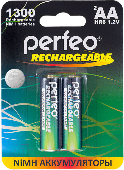 Изображение товара Комплект аккумуляторов Perfeo AA1300mAh/2BL (2шт)