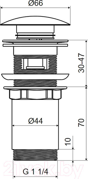 Изображение товара Донный клапан Slovarm P-967KVR/II