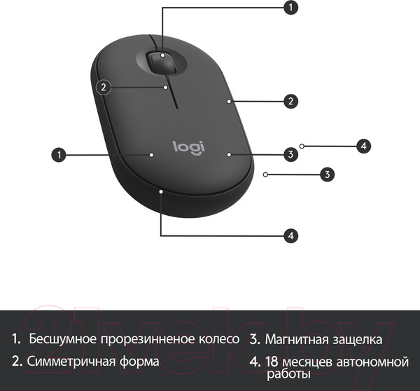 Изображение товара Комплект клавиатура и мышь Logitech MK470 Slim Wireless Combo / 920-009206