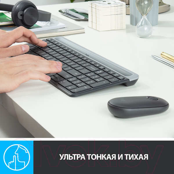 Изображение товара Комплект клавиатура и мышь Logitech MK470 Slim Wireless Combo / 920-009206