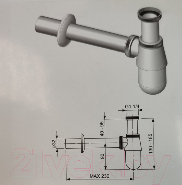 Изображение товара Сифон Slovarm P-970K