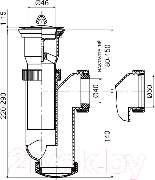 Изображение товара Сифон Slovarm T-705