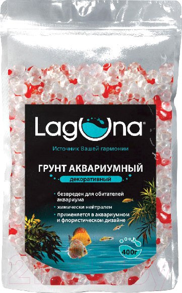 Изображение товара Грунт для аквариума Laguna Акриловый 016AR / 73904019 (400г, белый/красный)
