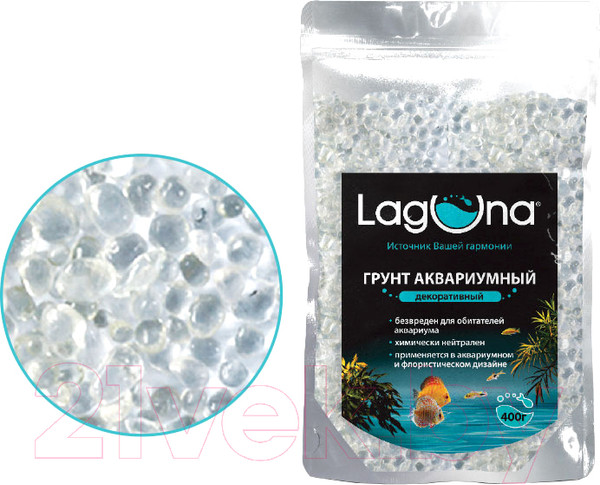 Изображение товара Грунт для аквариума Laguna Акриловый 016AW / 73904017 (400г, белый)