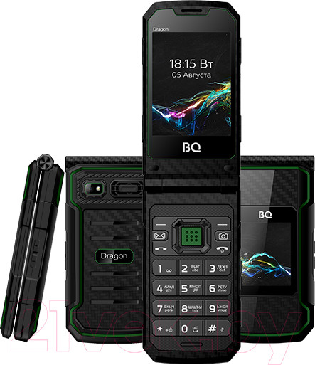 Изображение товара Мобильный телефон BQ Dragon BQ-2822 (черный/зеленый)
