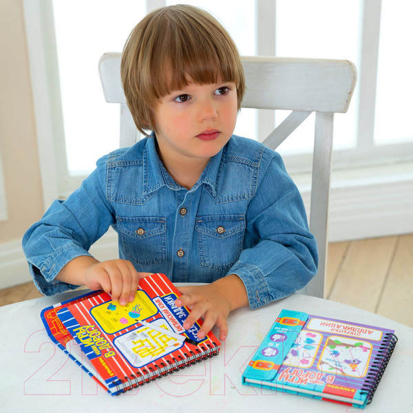 Изображение товара Развивающая книга Bondibon Мини игры в дорогу. Английский язык. Веселые задачки / ВВ3476