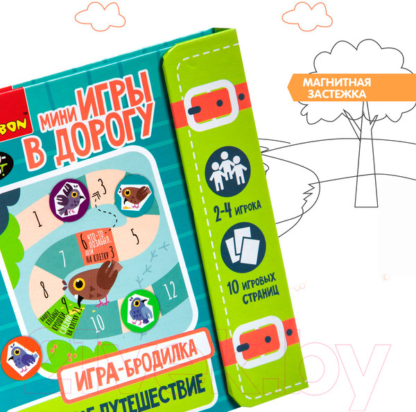 Изображение товара Развивающая книга Bondibon Мини игры в дорогу. Игра-бродилка. Большое путешествие / ВВ4225