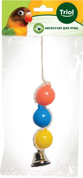 Изображение товара Игрушка для птиц Triol Шарики с колокольчиком 083KX / 52181049