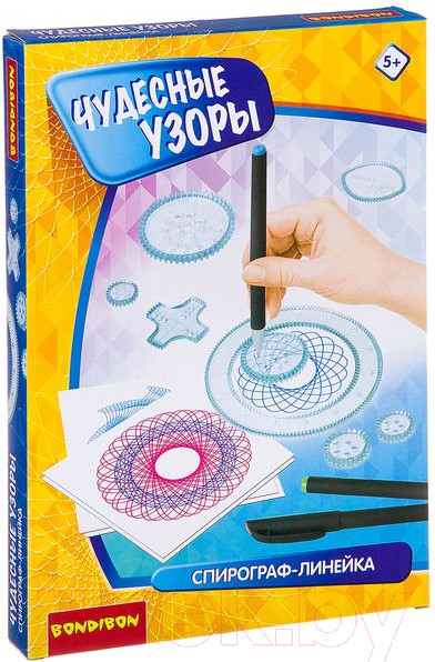 Изображение товара Развивающая игра Bondibon Спирограф-линейка. Чудесные узоры / ВВ2623