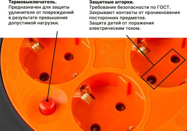 Изображение товара Удлинитель на катушке Юпитер JP8404-01