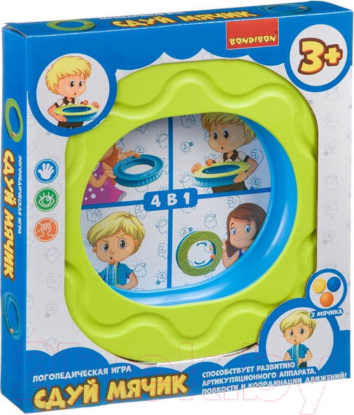 Изображение товара Развивающая игра Bondibon Сдуй мячик / ВВ4566