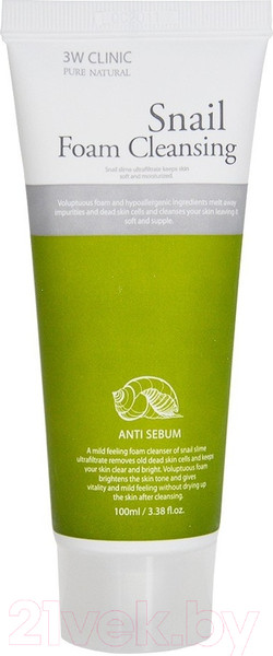 Изображение товара Пенка для умывания 3W Clinic Snail Foam Cleansing (100мл)