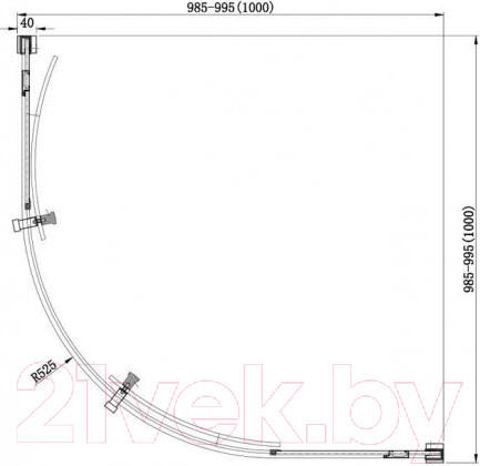 Изображение товара Душевой уголок Aquanet Delta 100x100 / NPE2142