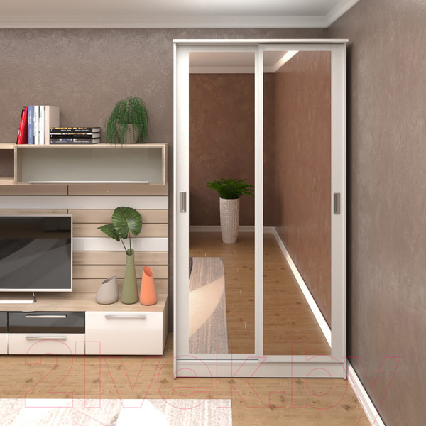 Изображение товара Шкаф-купе Кортекс-мебель Лагуна ШК01-02 (белый)