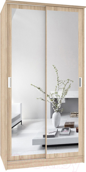 Изображение товара Шкаф-купе Кортекс-мебель Лагуна ШК01-02 (дуб сонома)