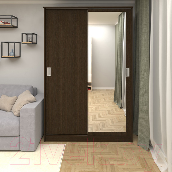 Изображение товара Шкаф-купе Кортекс-мебель Лагуна ШК02-01 (венге)