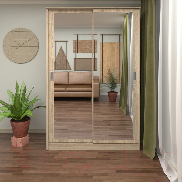 Изображение товара Шкаф-купе Кортекс-мебель Лагуна ШК02-02 (дуб сонома)