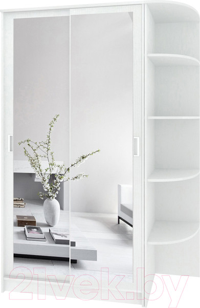 Изображение товара Шкаф-купе Кортекс-мебель Лагуна ШК04-02 (белый, правая консоль)