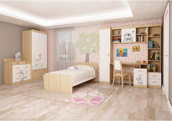 Изображение товара Стеллаж Аквилон Кот №5.2 (туя светлая/белый)