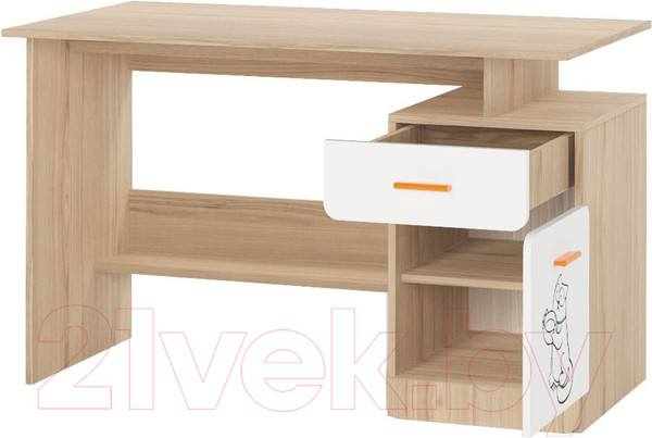 Изображение товара Письменный стол Аквилон Кот №17 (туя светлая/белый)