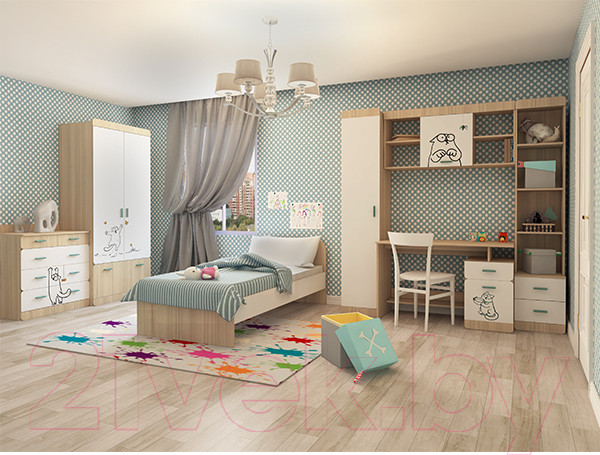 Изображение товара Комод Аквилон Кот №9.1 (туя светлая/белый)