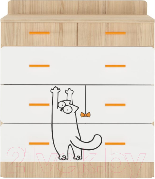 Изображение товара Комод Аквилон Кот №9.1 (туя светлая/белый)