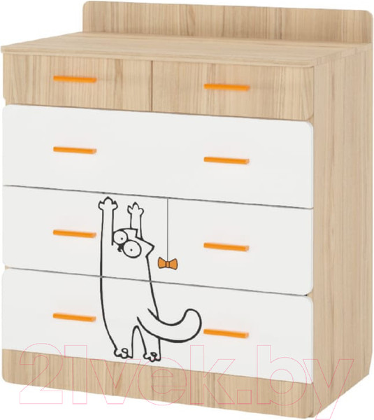 Изображение товара Комод Аквилон Кот №9.1 (туя светлая/белый)