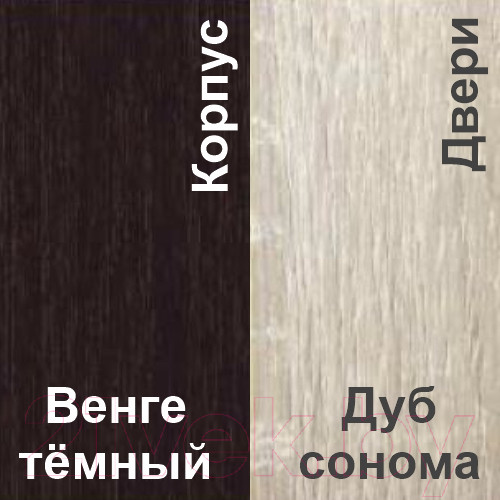 Изображение товара Шкаф-купе Кортекс-мебель Лагуна ШК04-02 (венге/дуб сонома, правая консоль)
