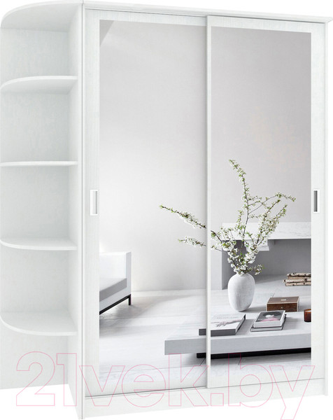 Изображение товара Шкаф-купе Кортекс-мебель Лагуна ШК05-02 (белый, левая консоль)