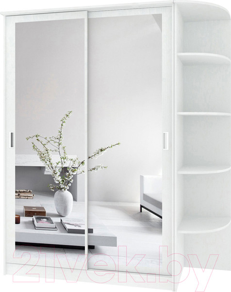 Изображение товара Шкаф-купе Кортекс-мебель Лагуна ШК05-02 (белый, правая консоль)