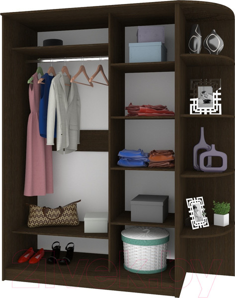 Изображение товара Шкаф-купе Кортекс-мебель Лагуна ШК05-02 (венге/дуб сонома, правая консоль)