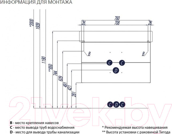 Изображение товара Тумба с умывальником Акватон Америна 80 (1A1377K1AM010)