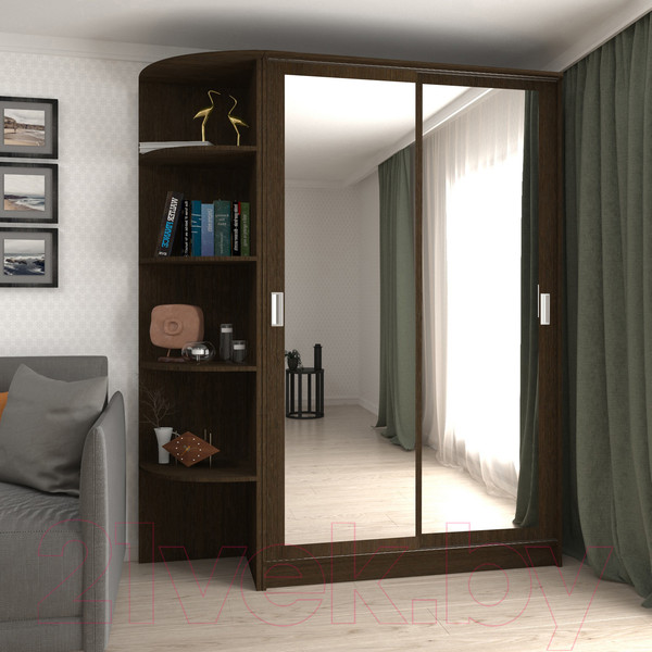 Изображение товара Шкаф-купе Кортекс-мебель Лагуна ШК05-02 (венге, левая консоль)