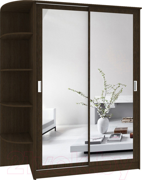 Изображение товара Шкаф-купе Кортекс-мебель Лагуна ШК05-02 (венге, левая консоль)