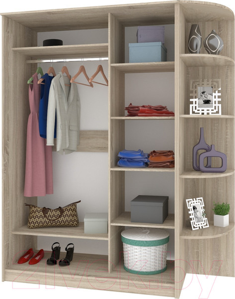 Изображение товара Шкаф-купе Кортекс-мебель Лагуна ШК05-02 (дуб сонома, правая консоль)