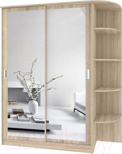 Изображение товара Шкаф-купе Кортекс-мебель Лагуна ШК05-02 (дуб сонома, правая консоль)