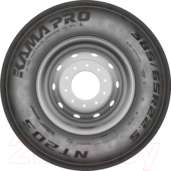 Изображение товара Грузовая шина KAMA NT203 Pro 385/65R22.5 164K Прицепная