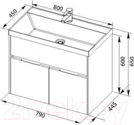 Изображение товара Тумба под умывальник Aquanet Латина 80 / 179638