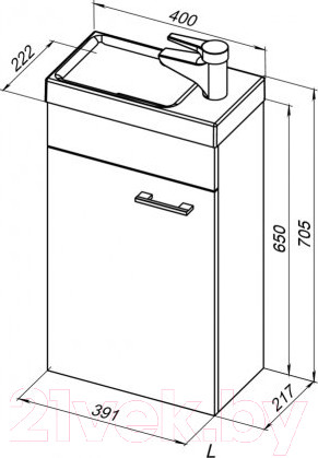Изображение товара Тумба под умывальник Aquanet Нота 40 L Moduo / 246954