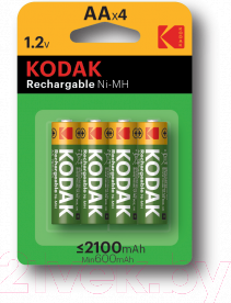 Изображение товара Аккумулятор Kodak HR6-4BL 2100mAh Ni-MH Pre-Charged (KAARPC-4BL)