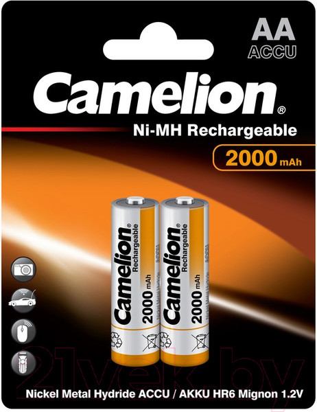 Изображение товара Комплект аккумуляторов Camelion NH-AA2000BP2 (2шт)