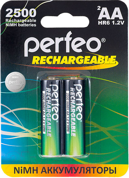 Изображение товара Комплект аккумуляторов Perfeo AA2500mAh/2BL (2шт)