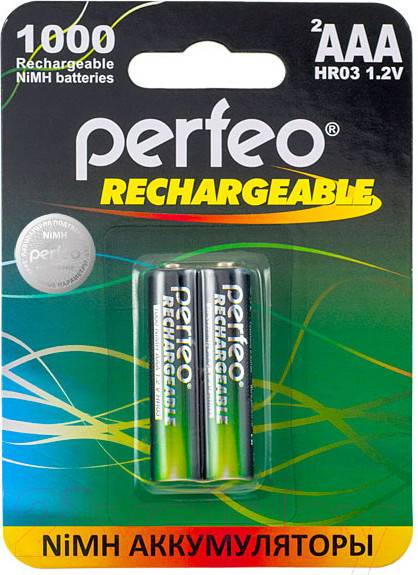 Изображение товара Комплект аккумуляторов Perfeo АAA1000mAh/2BL (2шт)